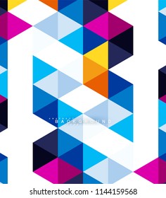 Multicolored triangles abstract background, mosaic tiles concept, vector illustration