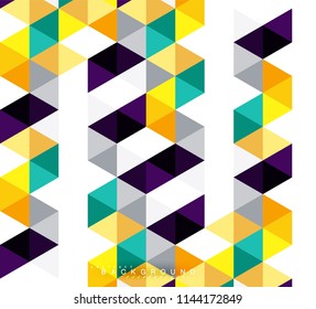 mehrfarbige Dreiecke, abstrakter Hintergrund, Mosaikfliesen-Konzept, Vektorgrafik