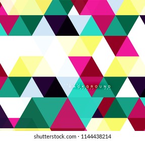 Multicolored triangles abstract background, mosaic tiles concept, vector illustration