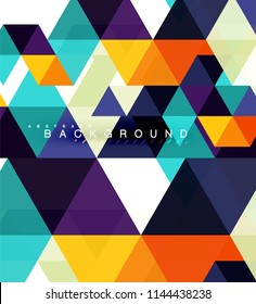 Multicolored triangles abstract background, mosaic tiles concept, vector illustration