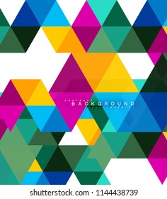 Multicolored triangles abstract background, mosaic tiles concept, vector illustration