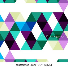 Multicolored triangles abstract background, mosaic tiles concept, vector illustration