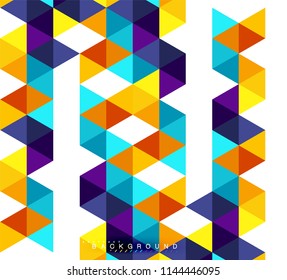 Multicolored triangles abstract background, mosaic tiles concept, vector illustration