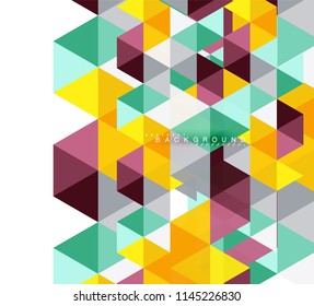 Multicolored triangles abstract background, mosaic tiles concept, vector illustration