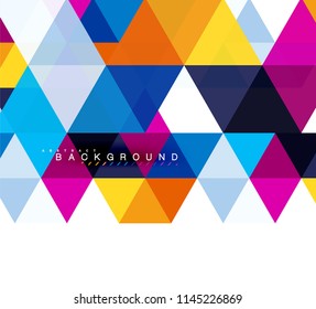 Multicolored triangles abstract background, mosaic tiles concept, vector illustration