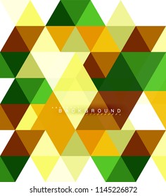 Multicolored triangles abstract background, mosaic tiles concept, vector illustration