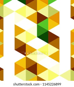 Fondo abstracto de triángulos multicolores, concepto de mosaicos, ilustración vectorial