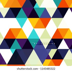 Multicolored triangles abstract background, mosaic tiles concept, vector illustration