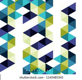 Multicolored triangles abstract background, mosaic tiles concept, vector illustration