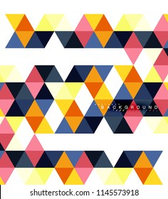 Fondo abstracto de triángulos multicolores, concepto de mosaicos, ilustración vectorial