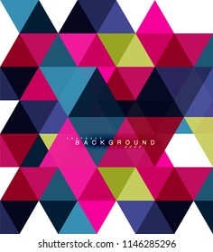 Multicolored triangles abstract background, mosaic tiles concept, vector illustration