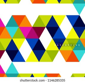 Multicolored triangles abstract background, mosaic tiles concept, vector illustration