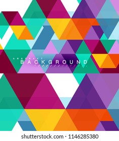 Multicolored triangles abstract background, mosaic tiles concept, vector illustration