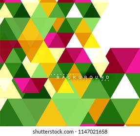 Multicolored triangles abstract background, mosaic tiles concept, vector illustration
