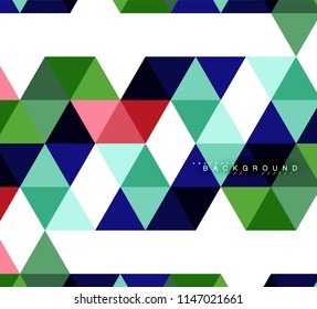 Multicolored triangles abstract background, mosaic tiles concept, vector illustration