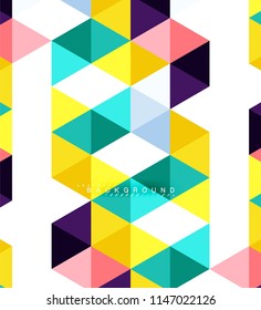 Multicolored triangles abstract background, mosaic tiles concept, vector illustration
