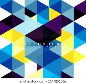 mehrfarbige Dreiecke, abstrakter Hintergrund, Mosaikfliesen-Konzept, Vektorgrafik