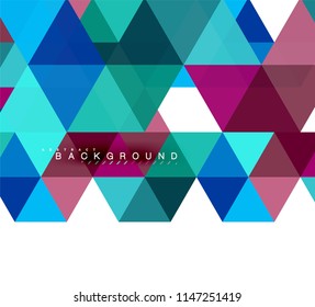Multicolored triangles abstract background, mosaic tiles concept, vector illustration