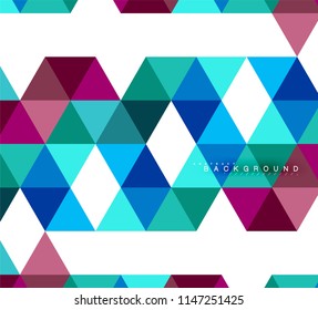 Multicolored triangles abstract background, mosaic tiles concept, vector illustration