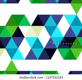 Multicolored triangles abstract background, mosaic tiles concept, vector illustration