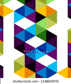Multicolored triangles abstract background, mosaic tiles concept, vector illustration