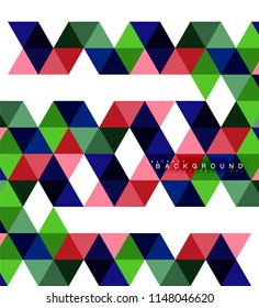 Multicolored triangles abstract background, mosaic tiles concept, vector illustration