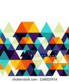 Multicolored triangles abstract background, mosaic tiles concept, vector illustration