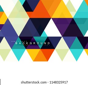 mehrfarbige Dreiecke, abstrakter Hintergrund, Mosaikfliesen-Konzept, Vektorgrafik
