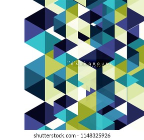 mehrfarbige Dreiecke, abstrakter Hintergrund, Mosaikfliesen-Konzept, Vektorgrafik
