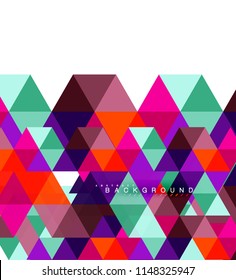Multicolored triangles abstract background, mosaic tiles concept, vector illustration
