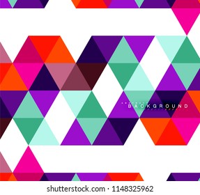 Multicolored triangles abstract background, mosaic tiles concept, vector illustration