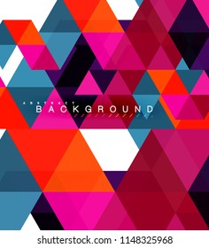 Multicolored triangles abstract background, mosaic tiles concept, vector illustration