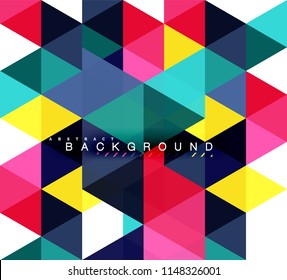 mehrfarbige Dreiecke, abstrakter Hintergrund, Mosaikfliesen-Konzept, Vektorgrafik