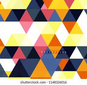 Multicolored triangles abstract background, mosaic tiles concept, vector illustration