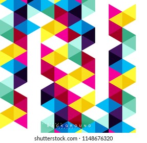 Fondo abstracto de triángulos multicolores, concepto de mosaicos, ilustración vectorial