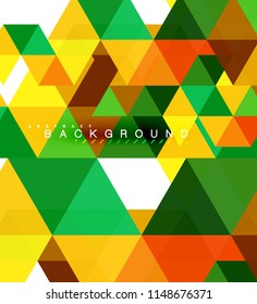 Multicolored triangles abstract background, mosaic tiles concept, vector illustration