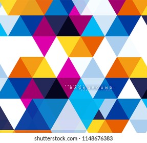 Multicolored triangles abstract background, mosaic tiles concept, vector illustration