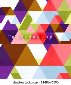 Multicolored triangles abstract background, mosaic tiles concept, vector illustration