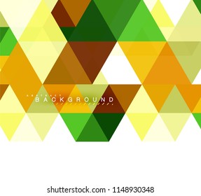 mehrfarbige Dreiecke, abstrakter Hintergrund, Mosaikfliesen-Konzept, Vektorgrafik