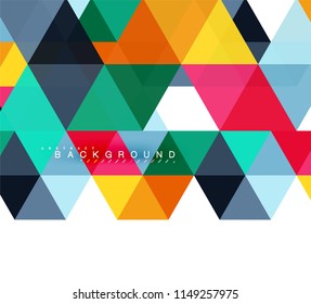 mehrfarbige Dreiecke, abstrakter Hintergrund, Mosaikfliesen-Konzept, Vektorgrafik