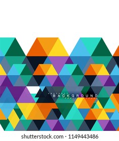 Multicolored triangles abstract background, mosaic tiles concept, vector illustration