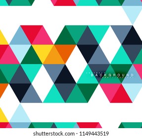 Fondo abstracto de triángulos multicolores, concepto de mosaicos, ilustración vectorial