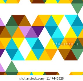 Multicolored triangles abstract background, mosaic tiles concept, vector illustration