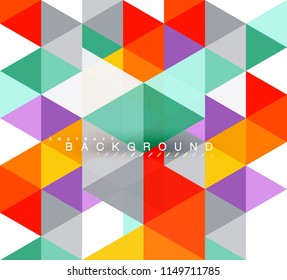 Fondo abstracto de triángulos multicolores, concepto de mosaicos, ilustración vectorial