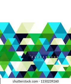 Multicolored triangles abstract background, mosaic tiles concept, vector illustration