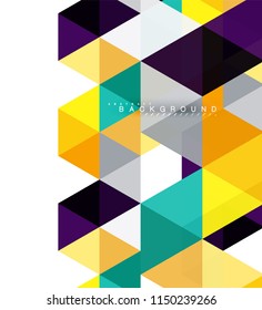 Multicolored triangles abstract background, mosaic tiles concept, vector illustration