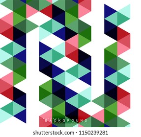 Multicolored triangles abstract background, mosaic tiles concept, vector illustration