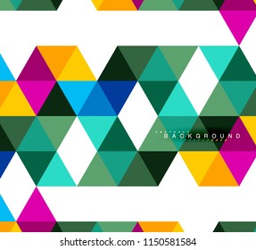 Multicolored triangles abstract background, mosaic tiles concept, vector illustration