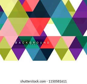 Multicolored triangles abstract background, mosaic tiles concept, vector illustration