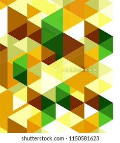 Fundo abstrato triângulos multicoloridos, conceito de mosaico azulejos, ilustração vetorial